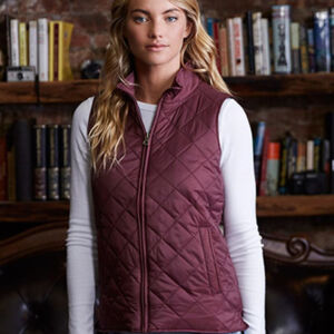 Women's Vintage Diamond Quilted Vest Thumbnail
